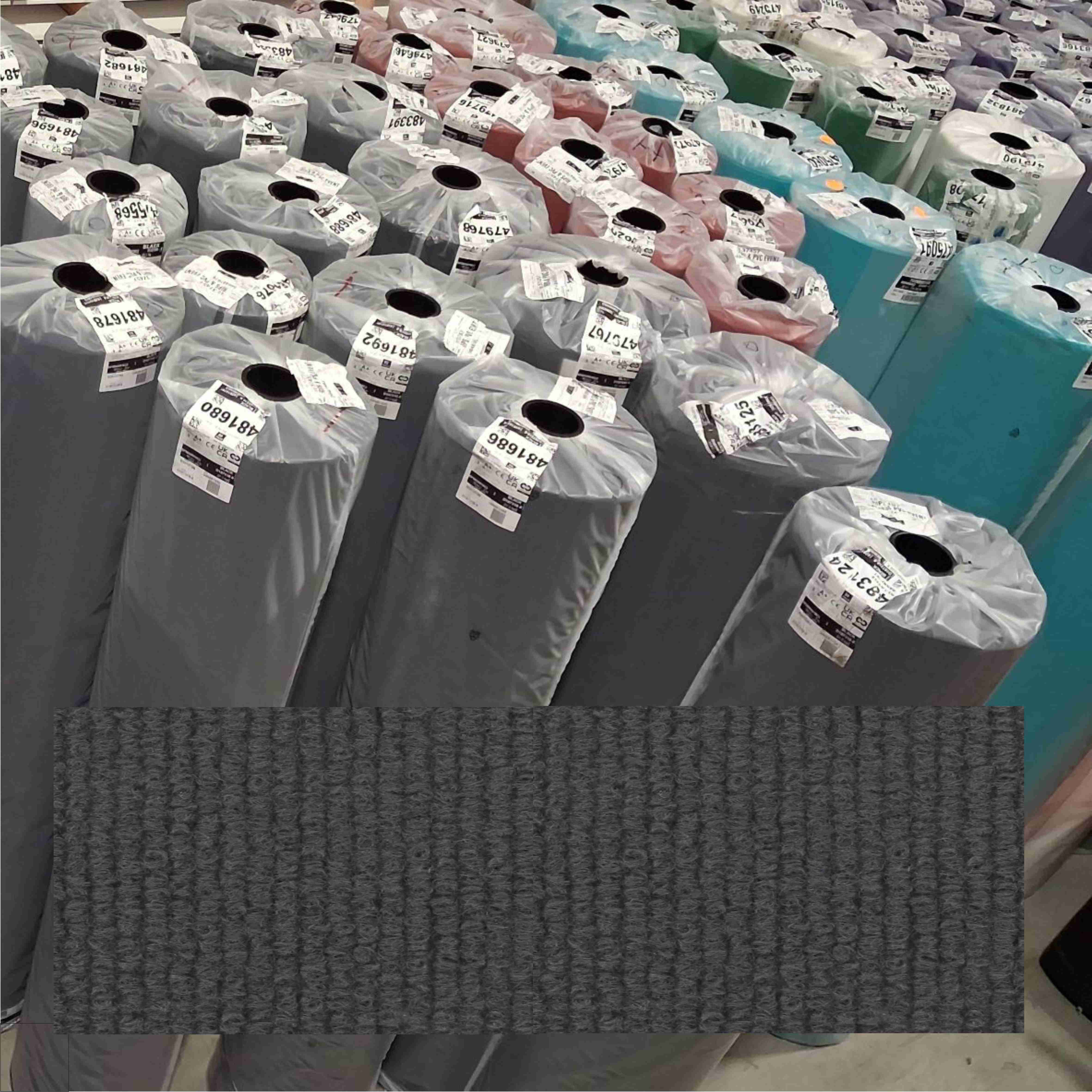 2.WAHL: Messeteppich Rips B1 dunkelgrau graphite